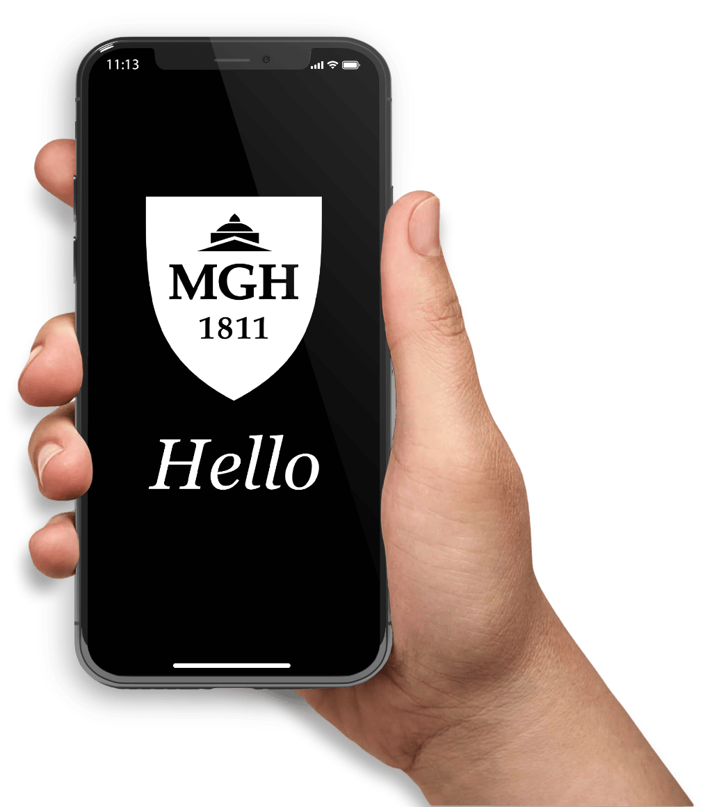 Mobile phone with MGH Logo